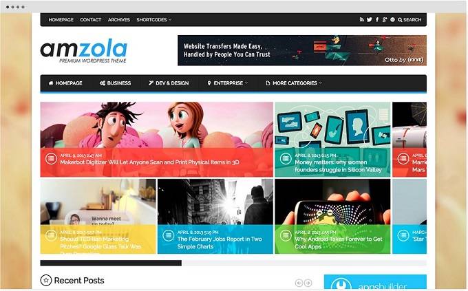 Best premium WordPress themes famethemes review : Amzola