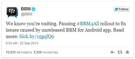 blackberry bbm app removed from play store
