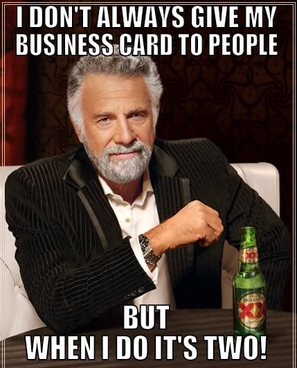 the most awesome man in the world business card meme