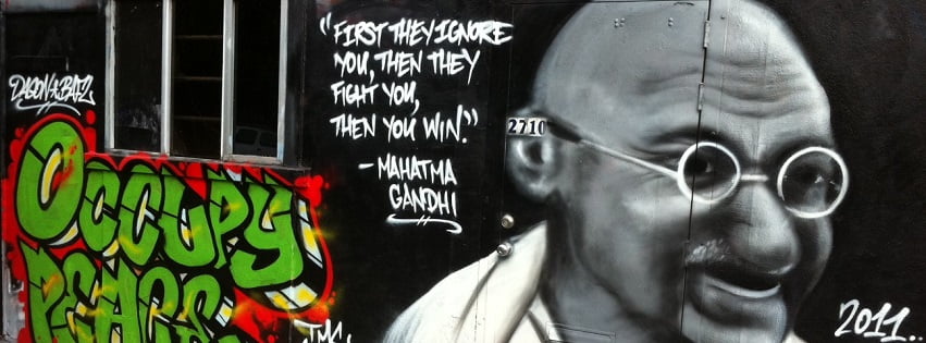 Inspirational Facebook covers gandhi grafitti