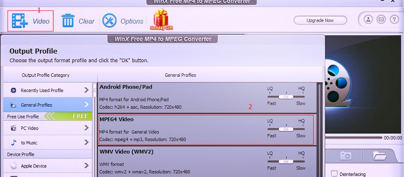 WinX Free MP4 to MPEG Converter Review
