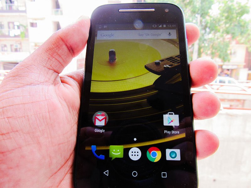 Moto E2 smart phone up close shot
