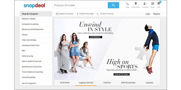 Snapdeal new design changes