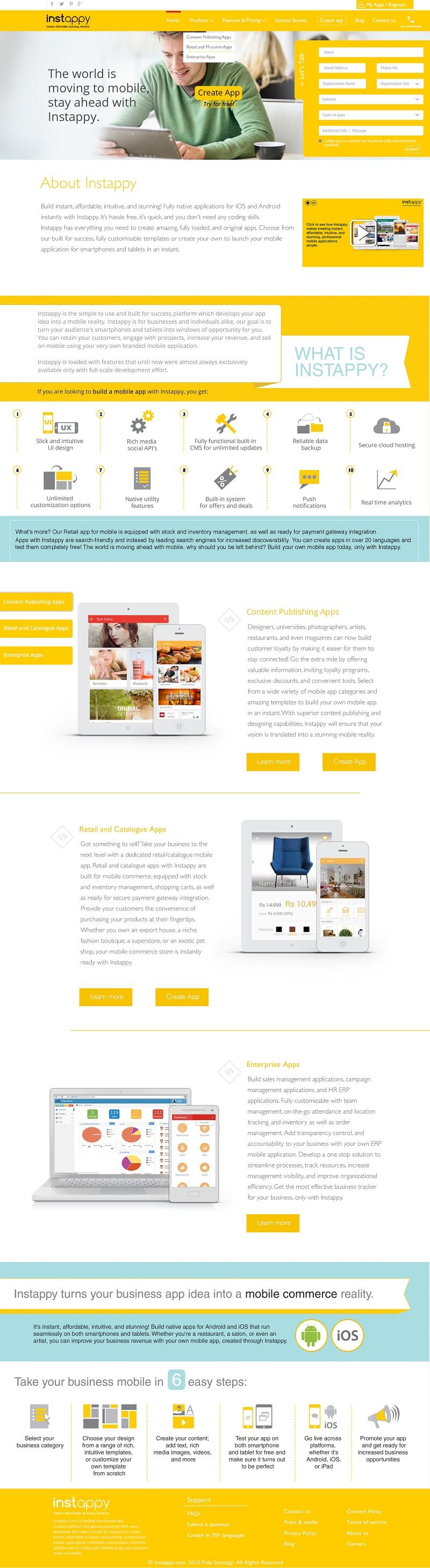 Landing Page Instappy full