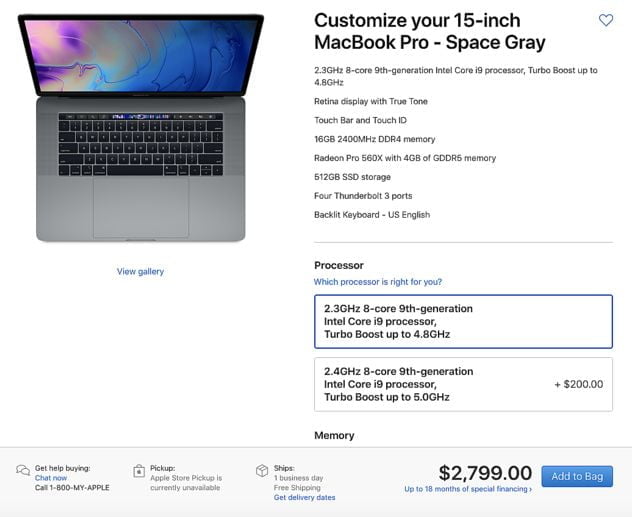 15 inch macbook pro 2019 8 core