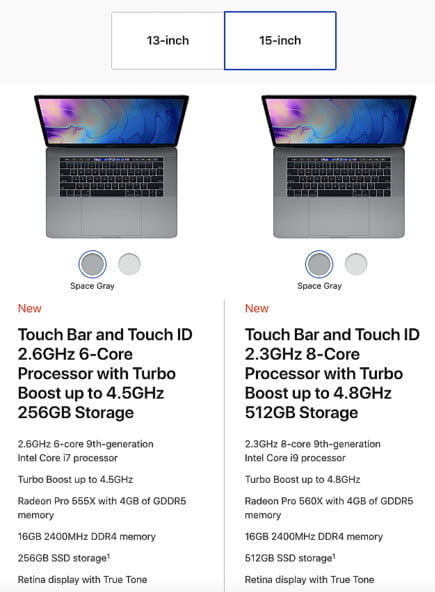 8 core macbook pro 2019 model