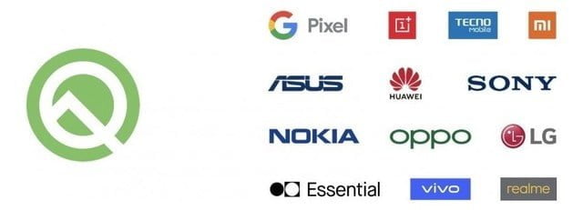 list of devices supporting android q beta