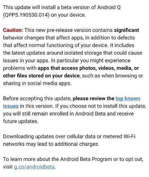Google Android Q Beta 5 update out now
