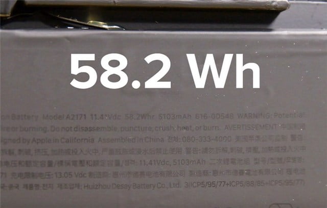 apple macbook pro 13 inch 2019 battery