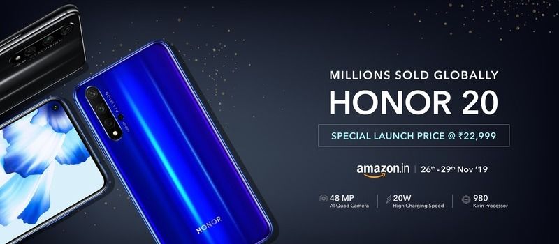 HONOR 20 available at Amazon online