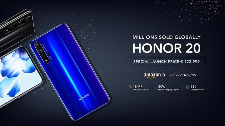 HONOR 20 available at Amazon