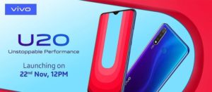 Vivo U20 specifications and price in India, launch date!