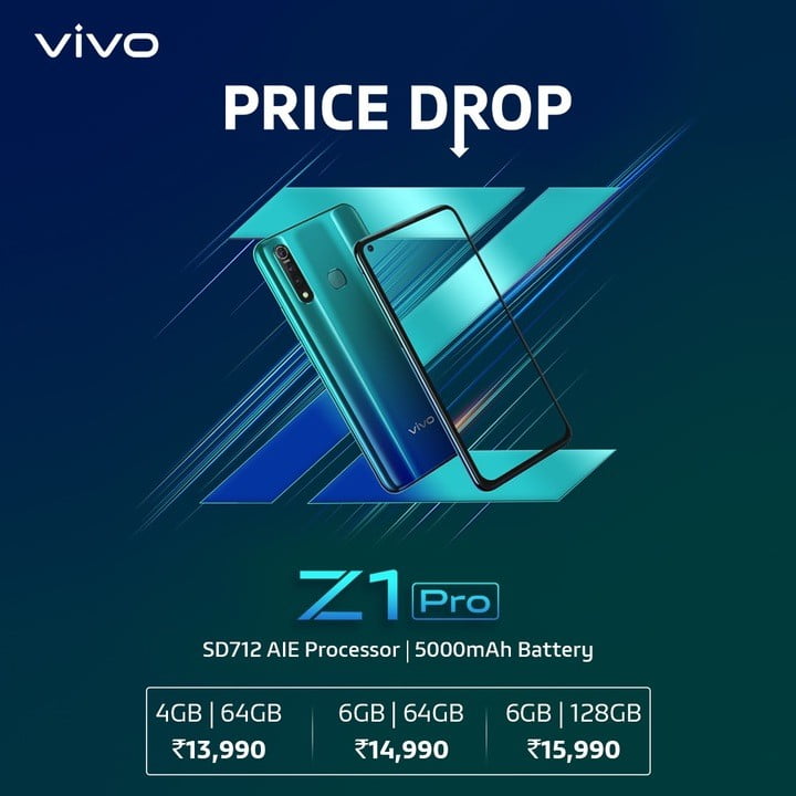 vivo z1 pro price cut in india