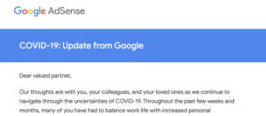 COVID-19: Update from Google AdSense Team