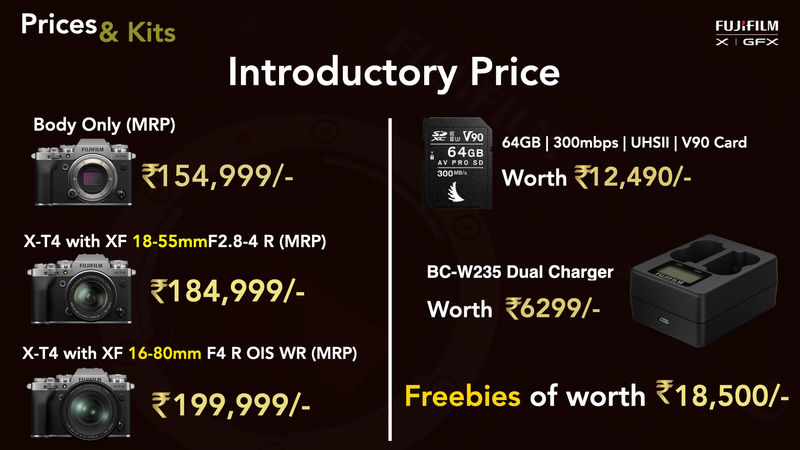 FUJIFILM x-t4 price in india
