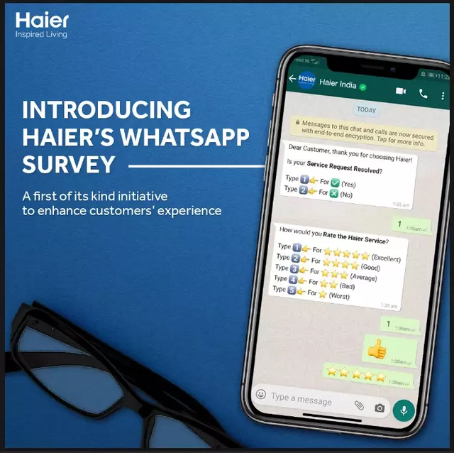 haier whatsapp survey service