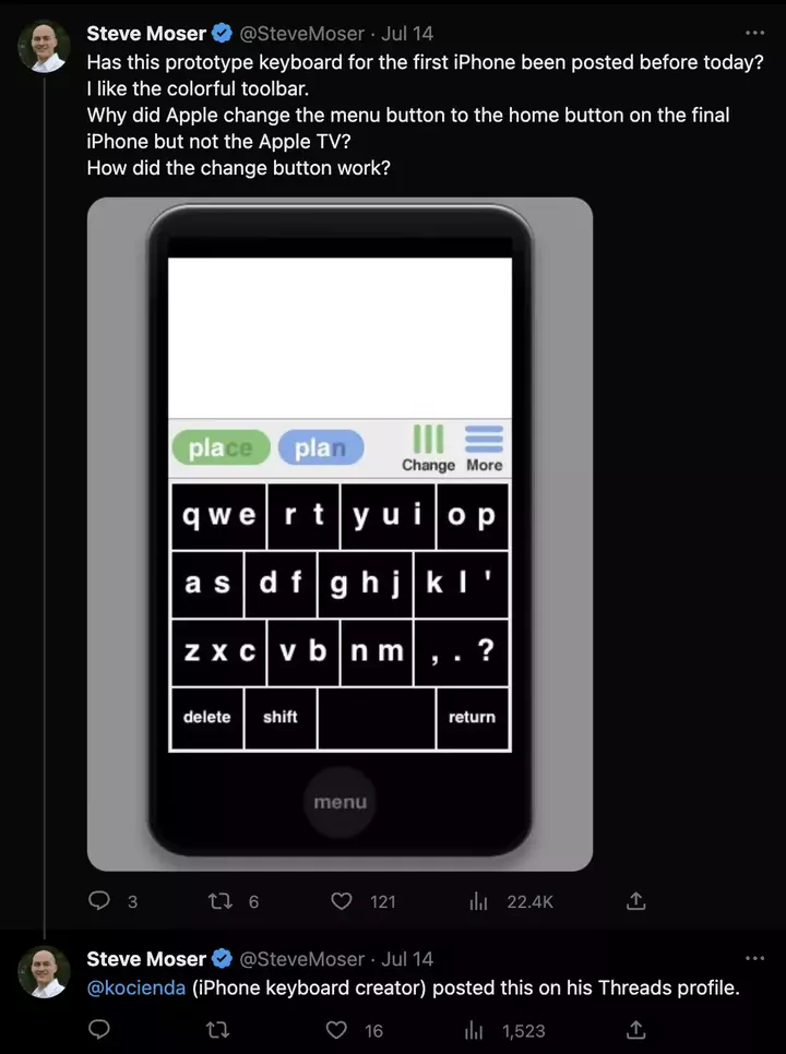 steve moser original iphone keyboard design