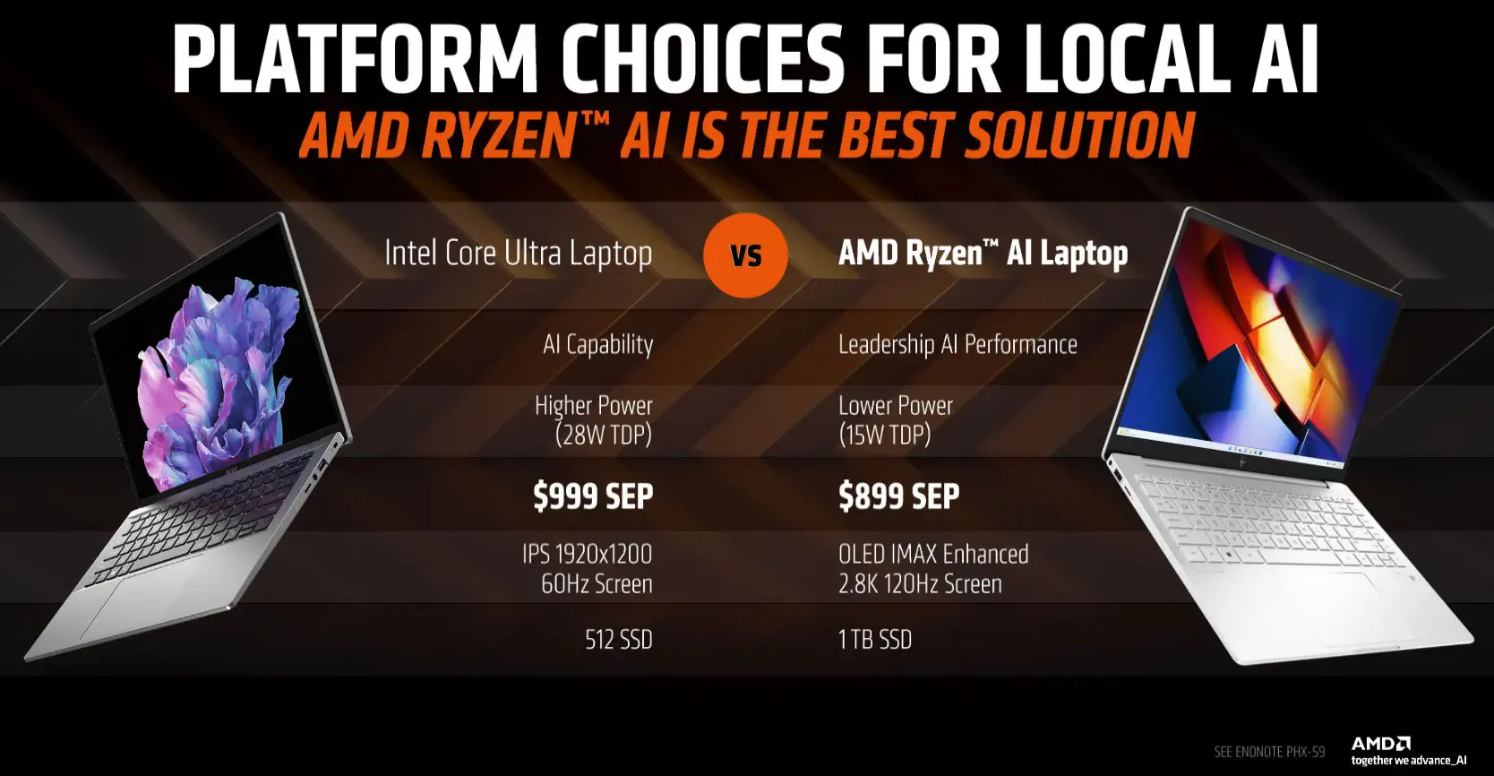 AMD shows laptop comparison